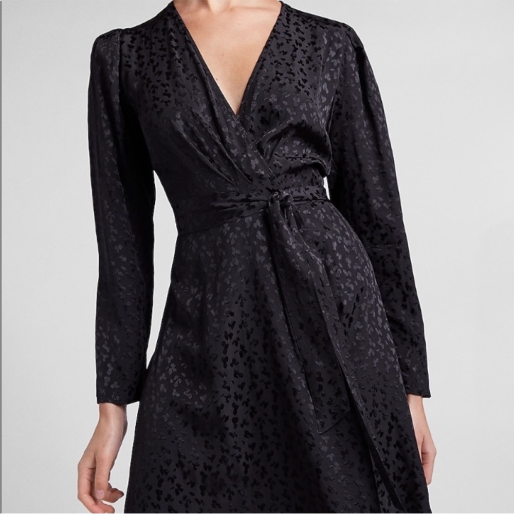 Express Puff Sleeve Side Tie‎ Wrap Dress